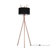 Metal Tripod Floor Lamp 190cm Tall Light Large Fabric Lampshades Home Lighting