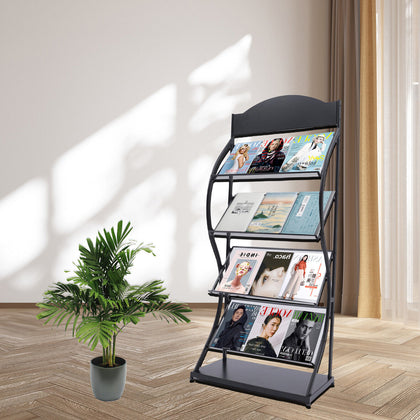 Freestanding Metal Magazine Rack 4 Layers Document File Holder Storage Organiser