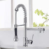 Modern Mono Pull Out Twin Kitchen Mixer Tap Dual Spout Spray Single Lever Chrome