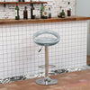 2* Grey Bar Stools Curved Glossy ABS Seat Gas Lift Swivel Chrome Leg Pub Club