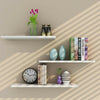 Pack of 3 Floating Wooden Wall Shelves Shelf Wall Storage 80cm - White New Uk