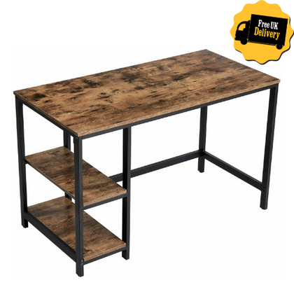 Industrial Computer Desk Rustic Metal Furniture Vintage Compact Office Study Leg