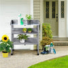 Potting Bench Table Wooden Potting Table Planting Work Station Bench with Shelf