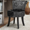 Bedroom Dressing Table Stool Crushed Velvet Padded Scroll Back Seat Side Chair