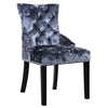 2/4Premium Crushed Velvet Dining Chair Pull Ring Knocker Button Tufted Wing Back
