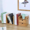 Expandable Desktop Bookshelf Bookcase Organizer Rack 2 Drawers Storage Shelf UK