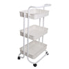 3 Tier Kitchen Trolley Cart on Wheels Slim Rolling Storage Tray Rack with Handle