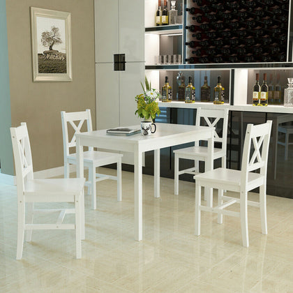 Quality Solid Wooden Dining Table With 2/4 Chairs Set Kitchen Home Furniture