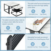 Square Nesting Coffee Table Metal Stacking Side Tables Set Marble-Look White