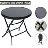 Indoor Outdoor Garden Bistro Black Round Coffee Table Folding Dining Table Patio
