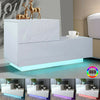 Nightstand Bedside Table Cabinet Chest High Gloss Front 2 Drawers RGB LED Light