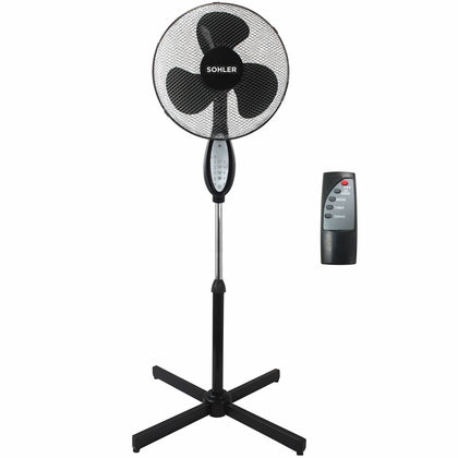 Black Remote Control Standing Pedestal Stand Fan Adjustable Oscillating Rotating