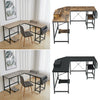 L-Shaped Computer Desk Large Corner Table Workstation with Shelf/Bag/CPU Stand