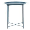 Folding Side Table Round Metal Tray Top Portable Coffee Night Stand