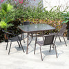 Garden Patio Square Table and 2/4 Stacking Chairs Outdoor Bistro Furniture Set