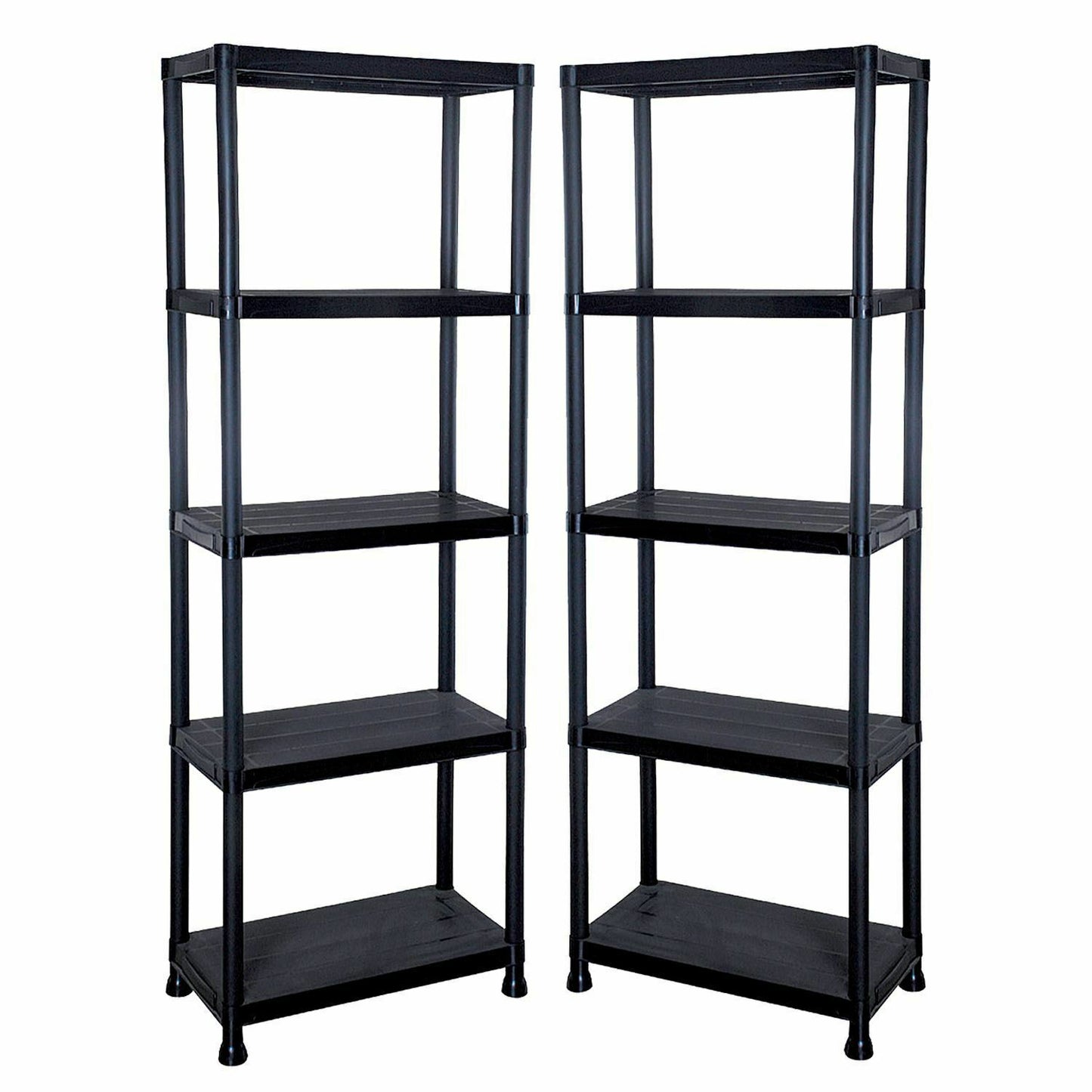 4/5 TIER PLASTIC SHELVING UNIT STORAGE RACKING SHELVES GARAGE WAREHOUSE SHED