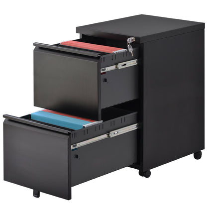 Mobile Filing Cabinet Steel 2 or 3 Drawers with Lock and Handles Home Office