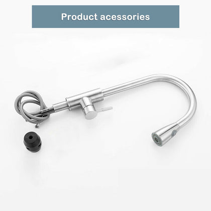 Kitchen Sink Mixer Taps Pull Out Spray Single Lever Swivel Steel Spout Tap UK