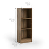 3 Tier Medium Narrow Wooden Bookcase Shelving Unit Living Room Office Storage