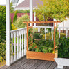 Raised Garden Bed Planter Box w/ Side & Top Trellis for Vine Climbing Plants