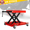 500kg Motorcycle Motor Bike Stand Scissor Lift Jack Workshop Heavy Duty Wheels