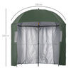 2m Beach Parasol with Sides Fishing Umbrella w/ Tilt, UV30+, Green