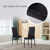 Dining Table and Chairs Set Faux Leather Chrome Legs Kitchen Livingroom Black UK