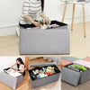 40cm Folding Ottoman Storage Box with Lid Pouffe Footstool Toy Container Bench