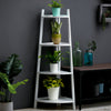 White Wood Ladder Storage Rack Free Stand Shelving Unit Bookcase Plant Pot Shelf