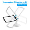 LED Magnifying Glass Stand With Light Lamp Hands Free Magnifier Foldable Clamp