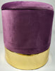 Round Ottoman Storage Pouffe Stool Soft Velvet Footstool Dressing Vanity Chair