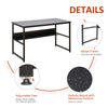Laptop Desk Study Table Workstation Metal Storage Shelf Home Office Black