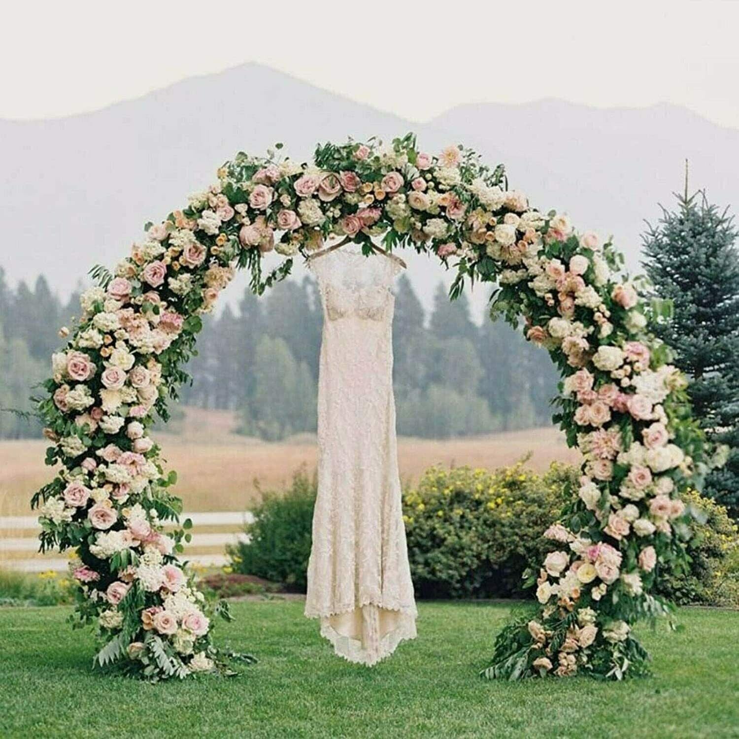FETCOI Round Arch Backdrop, 5Ft Metal Wedding Ring Frame Decoration Flower  Display Stand Party for Wedding Birthday Christmas Eve DIY Decoration -  Walmart.com