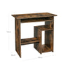 Small Desk with Shelves Keyboard Tray Computer Laptop Workstation Desktop Rustic