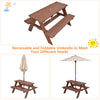 3 in 1 Kids Picnic Table Children Outdoor Activity Table W/ Removable Umbrella