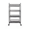 Kitchen Storage Cart Household living room 4 Tier Utility Cart With Hook Black