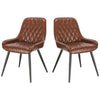 2x Dining Chairs Living Room Chairs with leather+metal Counter Chairs Bar Stools