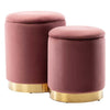 HEIDI VELVET STORAGE POUFFE FOOTREST ROUND OTTOMAN VANITY DRESSING SEAT STOOL