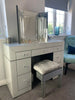 White Mirrored Furniture Glass Dressing Table Bedroom Console Bevelled Venetian