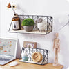 Industrial Wall Shelf Mounted Unit Metal Wire Wood Floating Rack Storage Shelves