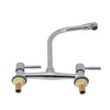 Modern Dual Lever Chrome Kitchen Sink Mixer Taps 2 Hole Deck Mounted Tap Faucet