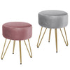 Velvet Padded Round Pouffe Stool Dressing Table Chair Hairpin Legs Footstool