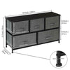 Fabric Cabinet Storage Chest of 5 Drawers Metal Frame Organiser Bedside Table