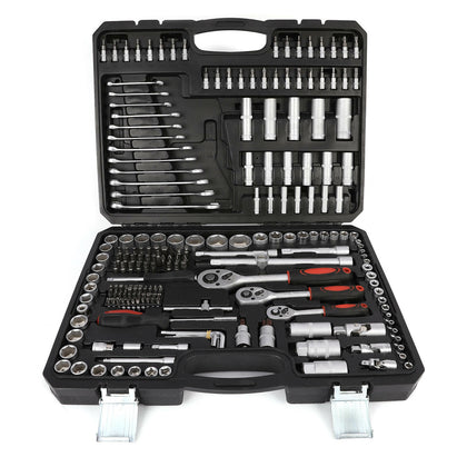 NEW!!! CRENEX Professional 216 pcs Ratchet Socket Set 1/2 1/4 3/8 Tools Toolbox