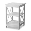 White End Side Table Sofa Table 3 Tiers Storage Shelves for Living Room Bedroom