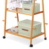 Heavy Duty Wooden Clothes Rail Wardrobe Hanging Garment Shoe Rack Rolling Stand