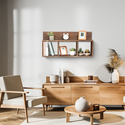 Eco-friendly Pine Wood Open Cube Shelf Living Room Wall Mount Cubby Storage Rack