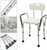 Height Adjustble Shower Seat Aluminium Bathroom Chair Elderly Aid with Arm&Back