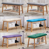 2 Tier Wooden Shoe Rack Storage Bench Bed End Stool Velvet Fabric Padded Seat