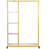 Garment Rack Clothes Rack Clothes Organizer w/ 3 Side Shelves & Wheels